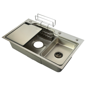 High end handmade <b>sand</b> SUS304stainless steel kitchen sink customized by the factory for household use - Product Image 3