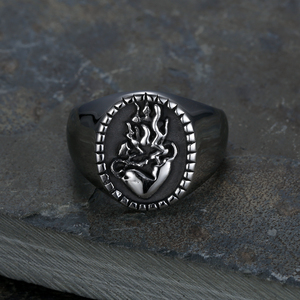 Anelli Personalizzati all'Ingrosso in Acciaio Inossidabile per Motociclisti Gioielli Vintage a Forma di Cuore Sacro Anelli per Capezzoli - Product Image 5