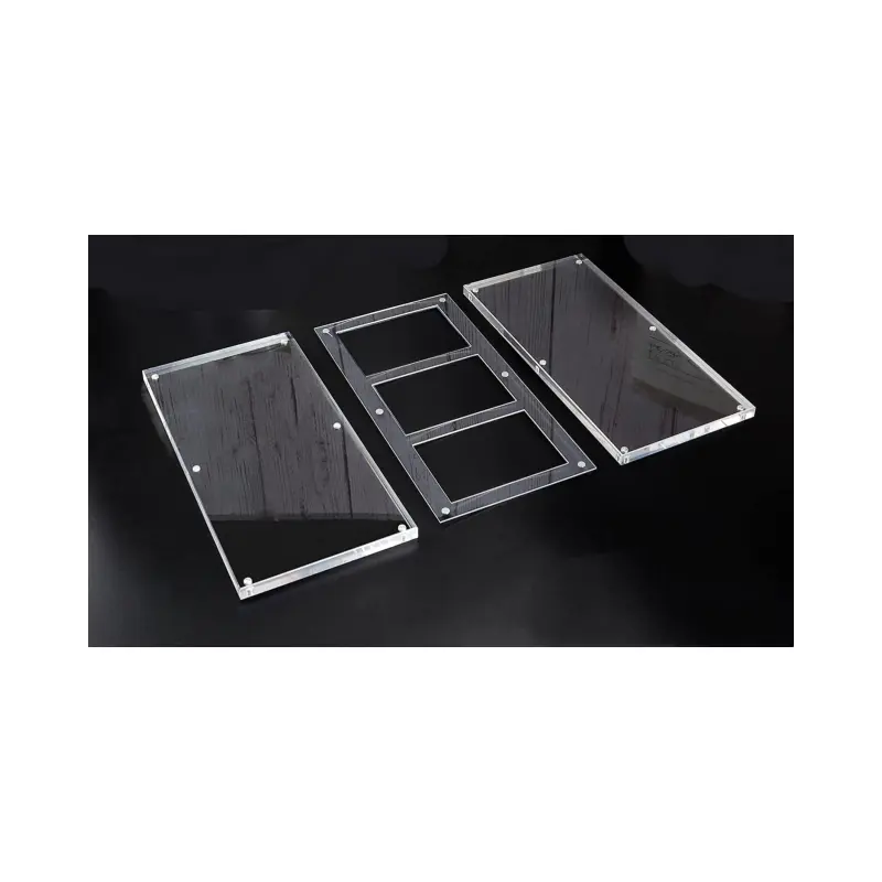 Plexiglass transparente magnético 35PT TCG Triple Cards exibir Frame Clear Acrílico Cartão coleção Display stand 3 slot