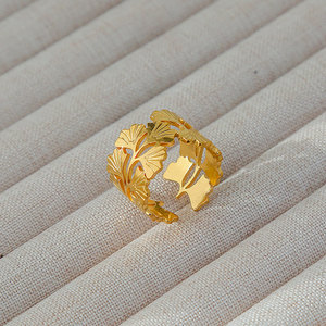 Anello da Donna Aperto Regolabile MW all'Ingrosso in Acciaio Inossidabile Placcato Oro 18k Gioielli Impermeabili Vendita all'Ingrosso Anello Geometrico in Oro da Donna - Product Image 5