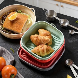 Revêtements de friteuse à air en silicone de qualité alimentaire personnalisables, carrés et ronds, pour la cuisson du pain, ustensiles de cuisine - Product Image 5