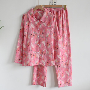 Neue Trendige Baumwoll-Pyjamas Loungewear-Set Weiches Schlafanzug-Set Damen Freizeit-Pyjamas mit Cartoon-Muster Damen-Nachtwäsche - Product Image 5