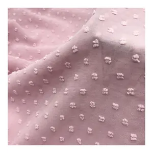 100% polyester mousseline de soie jacquard 50D mousseline de soie tissu fleurs coupées pour vêtements