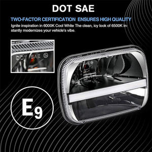 7 "x 5" 5X7 "pouces phares LED Hi/Lo faisceau DRL H4 phare pour Suzuki Katana <span class=keywords><strong>Kawasaki</strong></span> GPZ <span class=keywords><strong>750</strong></span> 900 Jeep accessoires Wrangler JK - Product Image 6