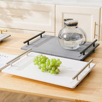 Nouvelle conception de poignée antidérapante maison absorbante terre de diatomées tapis de cuisine en pierre de diatomite tapis de séchage pour comptoir de cuisine