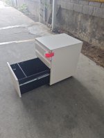 Meuble de rangement de bureau moderne sur roulettes avec serrure à clé, 3 tiroirs, en métal, pour usage commercial