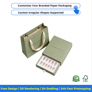 Boîtes d'emballage en gros pour faux ongles de qualité supérieure avec inserts en éponge, imprimées sur mesure, matériaux réutilisables et écologiques - Product Image 3