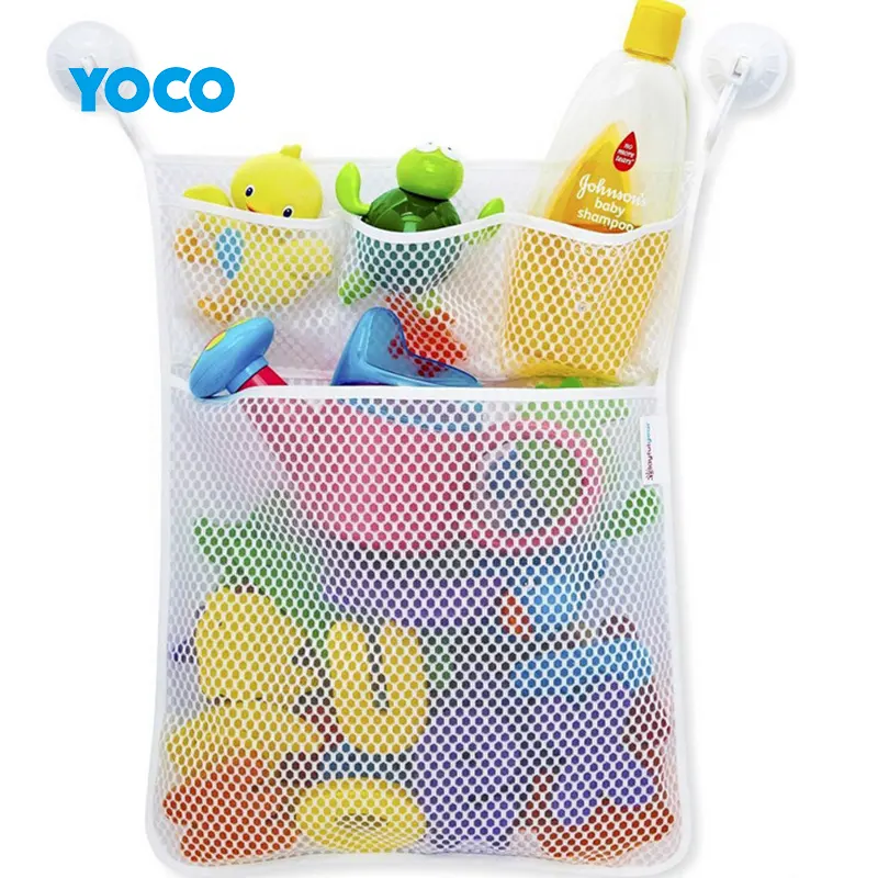 Kit de rangement de jouets de bain, Amazon Choice, organiseur de rangement en maille pour jouets de baignoire, sac en filet de douche pour bébé