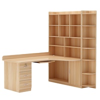 Bureau d'ordinateur d'angle en bois massif de style antique avec étagère intégrée Mobilier de bureau moderne pour étudiants pour chambre à coucher
