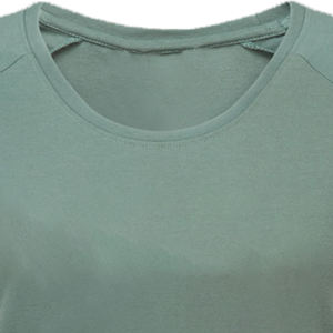 T-shirt à manches courtes à col rond pour femme, style streetwear, respirant, écologique, personnalisé, en molleton uni en coton biologique brodé - Product Image 2