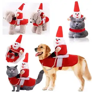 Holiday Party Dressing up Clothing christmas halloween dog costumes for Small Medium Large Dogs Funny Pet Outfit Riding