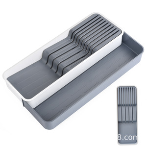 Knife Holder With Compartments Rectangular Standing Type <b>Kitchen</b> <b>Drawer</b> <b>Organizer</b> Storage Rack For Knife Block Kitchenware - Product Image 2