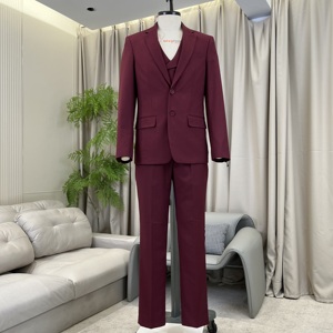 <span class=keywords><strong>Costume</strong></span> d'Affaires Sur Mesure JXKRSZF pour Homme, Uniforme de Designer Personnalisé, Coupe Slim, <span class=keywords><strong>Costume</strong></span> <span class=keywords><strong>Rouge</strong></span> <span class=keywords><strong>Bordeaux</strong></span> pour Occasions Formelles d'Entreprise - Product Image 2