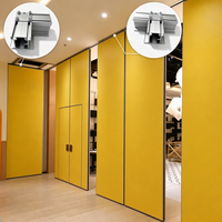 Cloison amovible avec échantillon disponible, cloison mobile insonorisée, système de cloison pliante coulissante à cadre en aluminium