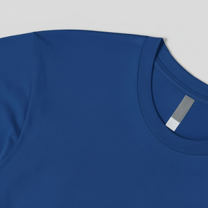 T-shirts unisexes en coton tri-mélange 100% coupe ajustée avec logo personnalisé bleu royal, vente en gros, pour hommes et femmes - Product Image 2