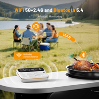 INKBIRD INT-12-BW, termometer BBQ WiFi 5G 2.4G dan gigi biru 5.4 Kombo pemeriksaan panjang dan pendek