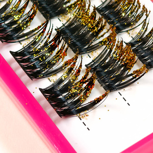 Bán buôn handmade Fluffy long lanh tự làm Faux Mink lông mi cụm đầy màu sắc cho Giáng sinh Đảng phân đoạn ở nhà sử dụng - Product Image 2