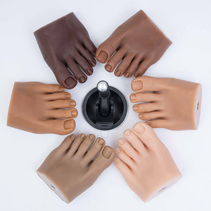 Venta directa de fábrica, herramientas de práctica de pedicura, dedos de los pies de silicona suave con soporte de Base para manicura, práctica de uñas - Product Image 2