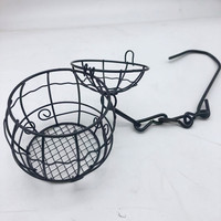 Mangeoire à oiseaux extérieure en fer, étanche, durable, antirouille, pour jardin, suspendue, avec rangement pour aliments