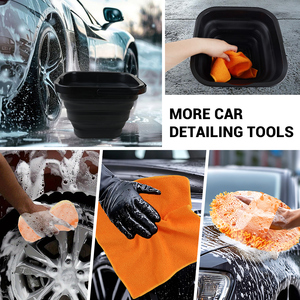 <span class=keywords><strong>Kit</strong></span> de lavage de <span class=keywords><strong>voiture</strong></span> 5 pièces certifié GRS avec seau pliable, éponge de lavage, serviette en microfibre et serviettes de séchage - Product Image 3