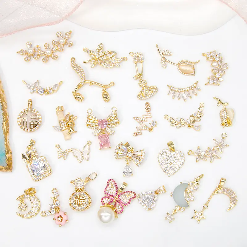 100 PC Little Cute Schmetterling Form Charm Connector DIY Schmuck Armband Halskette Anhänger Charms Gold Tone Emaille Floating Charm