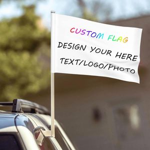 Drapeaux <span class=keywords><strong>de</strong></span> <span class=keywords><strong>voiture</strong></span> personnalisés en gros, créez votre propre drapeau, impression personnalisée, imprimez votre propre logo, photo, texte, <span class=keywords><strong>image</strong></span>, décoratif, 18x12 pouces, taille unique - Product Image 2