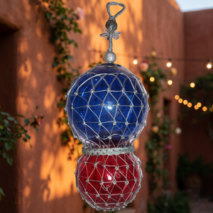 Bolas Flotantes de Cristal de Lujo Azules y Rojas con Técnica de Mosaico para Decoración Navideña, Bodas, Hogar y Playa - Product Image 3