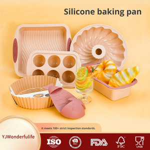 Vente chaude Style Nordique <span class=keywords><strong>Silicone</strong></span> Moule De Cuisson Jetable Écologique Pan pour Gâteau Pain Toast Air Friteuse Carré Rond <span class=keywords><strong>Tapis</strong></span> De Cuisson - Product Image 3