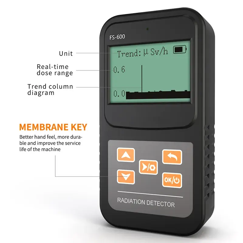 FS600 Nuclear Radiation Detector Geiger Counter X-ray Beta Gamma Detector Handheld Counter Emission Dosimeter