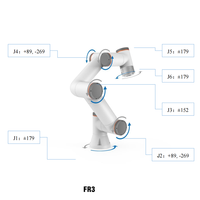 Robot collaboratif industriel 6 axes, charge utile 3 kg, contrôle automatique par PLC, moteur haute puissance, pour préhension, manutention, soudage et vissage