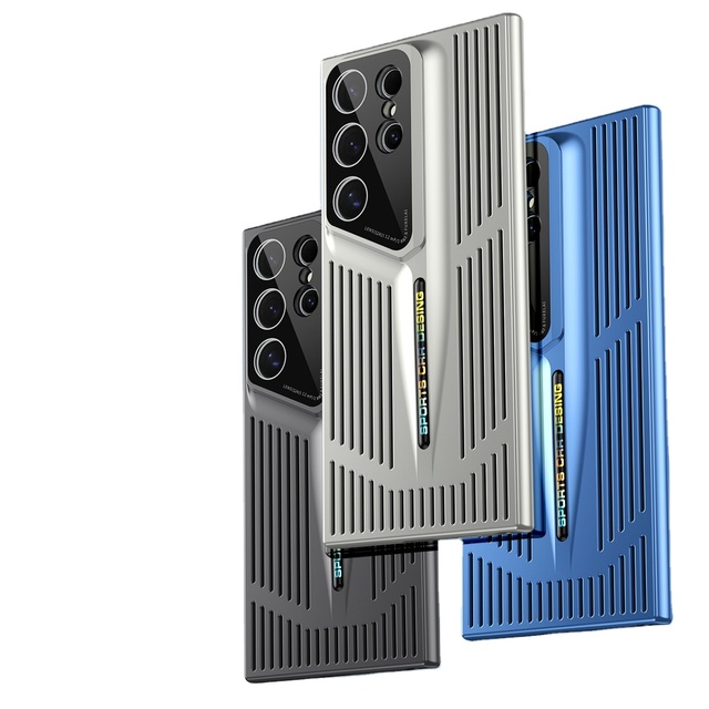 Cool Aluminum Alloy Touch Heat Dissipation Electroplating PC Mobile Phone Case for Samsung S22 S23 S24 Lens Protection Cover