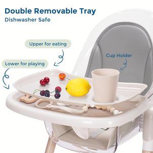 IVOLIA Seggiolone Moderno in Legno per Soggiorno/Cucina per Neonati e Bambini NUOVO EN14988 <span class=keywords><strong>Sdraietta</strong></span> a Dondolo per Asilo e Casa - Product Image 5