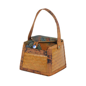 Chinese Handmade Bamboo Woven Tea Storage Bag Rectangle Travel Portable With Protection Feature Guizhou Origin - Product Image 5