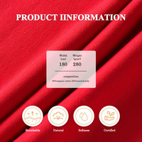 Tissu jersey en poly recyclé biologique, sans bords roulés, découpable, hypoallergénique, léger, lisse, résistant aux déchirures, imperméable, 280 g/m², peigné