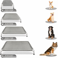 Vente en gros de lits pour animaux de compagnie en tissu à double couche avec cadre en fer rectangulaire moderne, durables, antidérapants, imperméables et ventilés