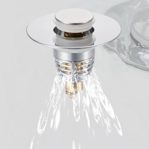 Filtre de vidange d'évier escamotable universel amélioré au design moderne <span class=keywords><strong>Bouchon</strong></span> de salle de bain en acier inoxydable avec <span class=keywords><strong>bouchon</strong></span> et crépine d'évier - Product Image 3
