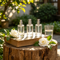 Botol Parfum Silinder Transparan dengan Dasar Tebal Ukuran 30ml 50ml 100ml Tutup Hitam dan Tipe Penutup Roller