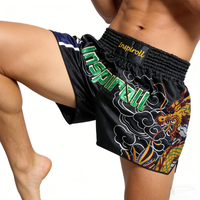 Celana Muay Thai Desain Khusus Merah - Celana Muay Thai Merah dan Hitam untuk Tampilan Agresif