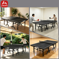 Table de ping-pong pliable portable, hauteur réglable, design à quatre roues, pieds robustes, couleur et logo personnalisables, pour intérieur
