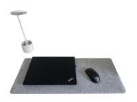 Logo personnalisé populaire XXL gris foncé grand bureau complet sublimation 3mm épaisseur feutre de laine douce avec tapis de souris de bureau en liège