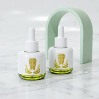 Flacon compte-gouttes PET court et large de 50 ml à base épaisse pour sérum, huile essentielle, emballage cosmétique et soins de la peau
