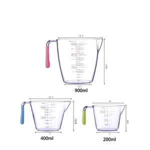 Ensemble de 3 tasses à mesurer en plastique transparentes, empilables, sans BPA, avec plusieurs graduations - Product Image 3