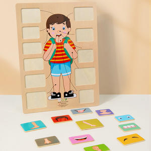 Jouet éducatif en bois, puzzles corporels, jouet de reconnaissance de la structure <span class=keywords><strong>du</strong></span> corps, entraînement à la pensée, jouet cognitif sur les organes humains pour enfants - Product Image 4