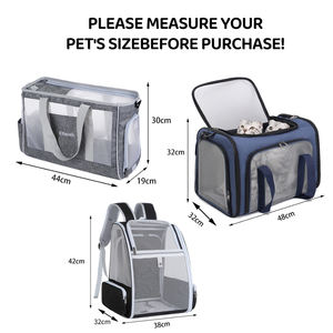 Hafif, Büyük Kapasiteli, Katlanabilir, Havayolu Onaylı, Nefes Alabilen, Şık Oxford Kumaştan Kedi ve Köpek Taşıma Çantası - Product Image 4