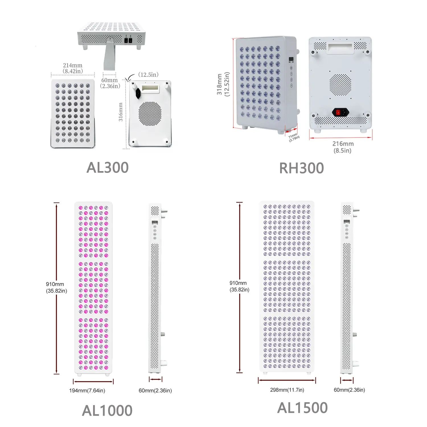 OEM/ODM 7Wavelengths Multi Specifications Professional 300-3600W Infrared PDT 660nm 850nm LED Red Light Therapy Panel Device