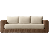 Rattan Garten-Sofa-Set Outdoor Wasserfestes Aluminium-Korbgeflecht Terrassenmöbel-Set für Terrasse, Balkon und Hinterhof