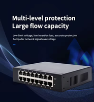 Parafoudre réseau métallique 16 ports RJ45 PoE 100/1000 Mbps pour caméras et systèmes de sécurité 60V