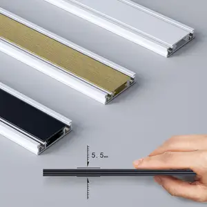Ultra sottile 1m 1.5m 2m alluminio nero led binario luminoso da incasso 48v 220v sistema di illuminazione a binario magnetico 12w 15w