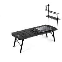 Mesa de Camping Plegable de 5 Secciones, Estilo Militar Táctico, Modelo HG001, Altura Ajustable, Ligera, de Aleación de Aluminio, para Exteriores