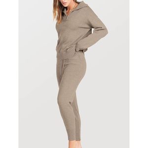 Conjunto de Dos Piezas para Mujer, Suéter de Punto y Pantalones Jogger, Cuello Marinero, Manga Larga, Estilo Casual Otoñal, Transpirable - Product Image 4